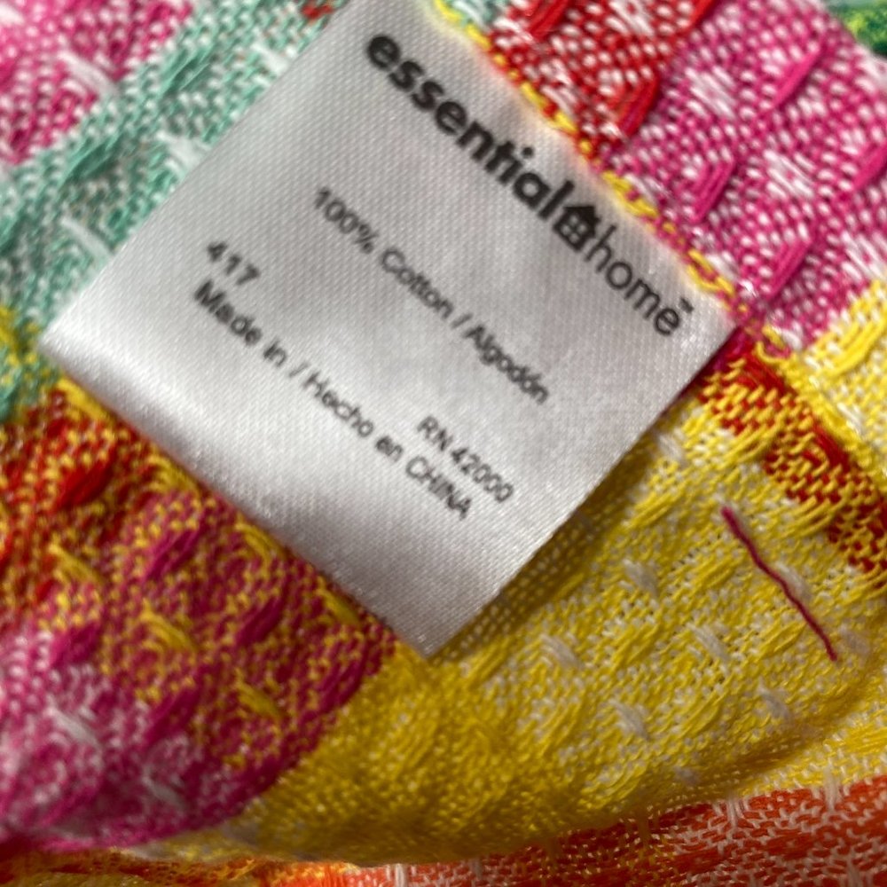 100% Cotton Kitchen Towels Waffle Spring Colors Pink Yellow Green - Picture 11 of 13